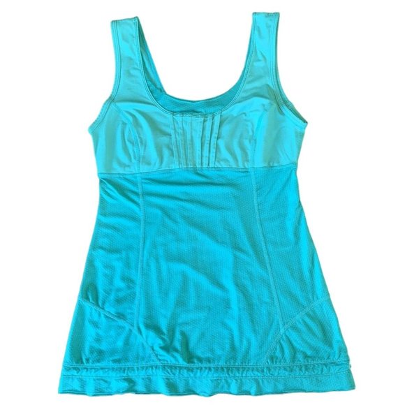 Lululemon Tops - LULULEMON Athletica Womens Tank Top Size 4 Teal Aqua Yoga Tee Green Gym Running